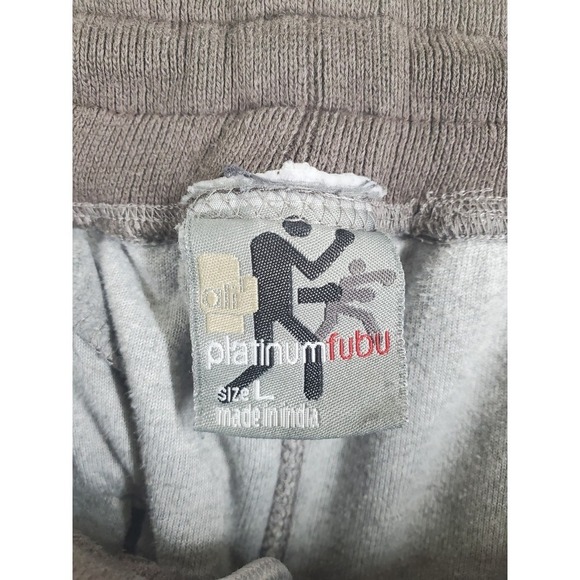 Vtg Y2K Fubu Platinum ALi Gray Sweatpants Men L Gray Loose Drawstring (30-34x30) - Picture 3 of 13